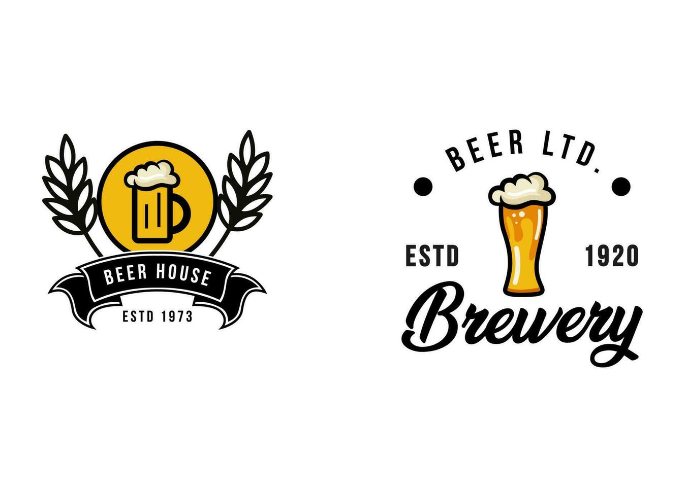 modèle de conception de logo de l'industrie de la bière et de l'alcool vecteur
