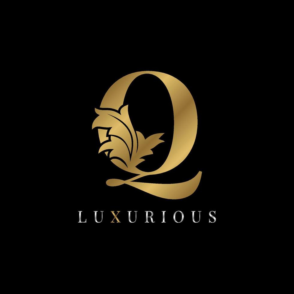 luxueux lettre q ancien floral décoration victoire marque boutique logo spa soins de beauté salon maquillage artiste identité élément de conception chalet initiale mariée robe de mariée designer vecteur