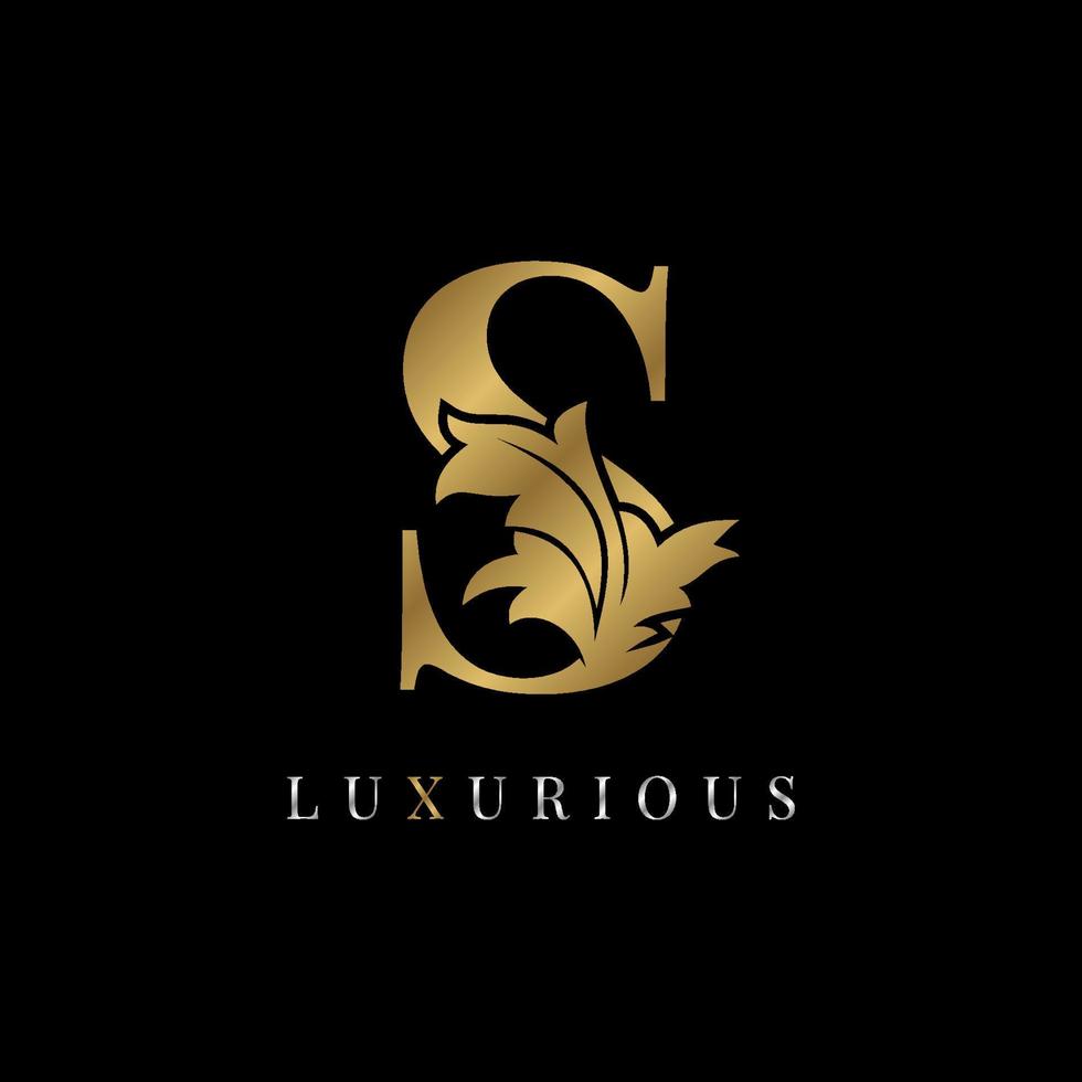 luxueux lettre s ancien floral décoration victoire marque boutique logo spa soins de beauté salon maquilleur identité élément de conception chalet initiale mariée robe de mariée designer vecteur