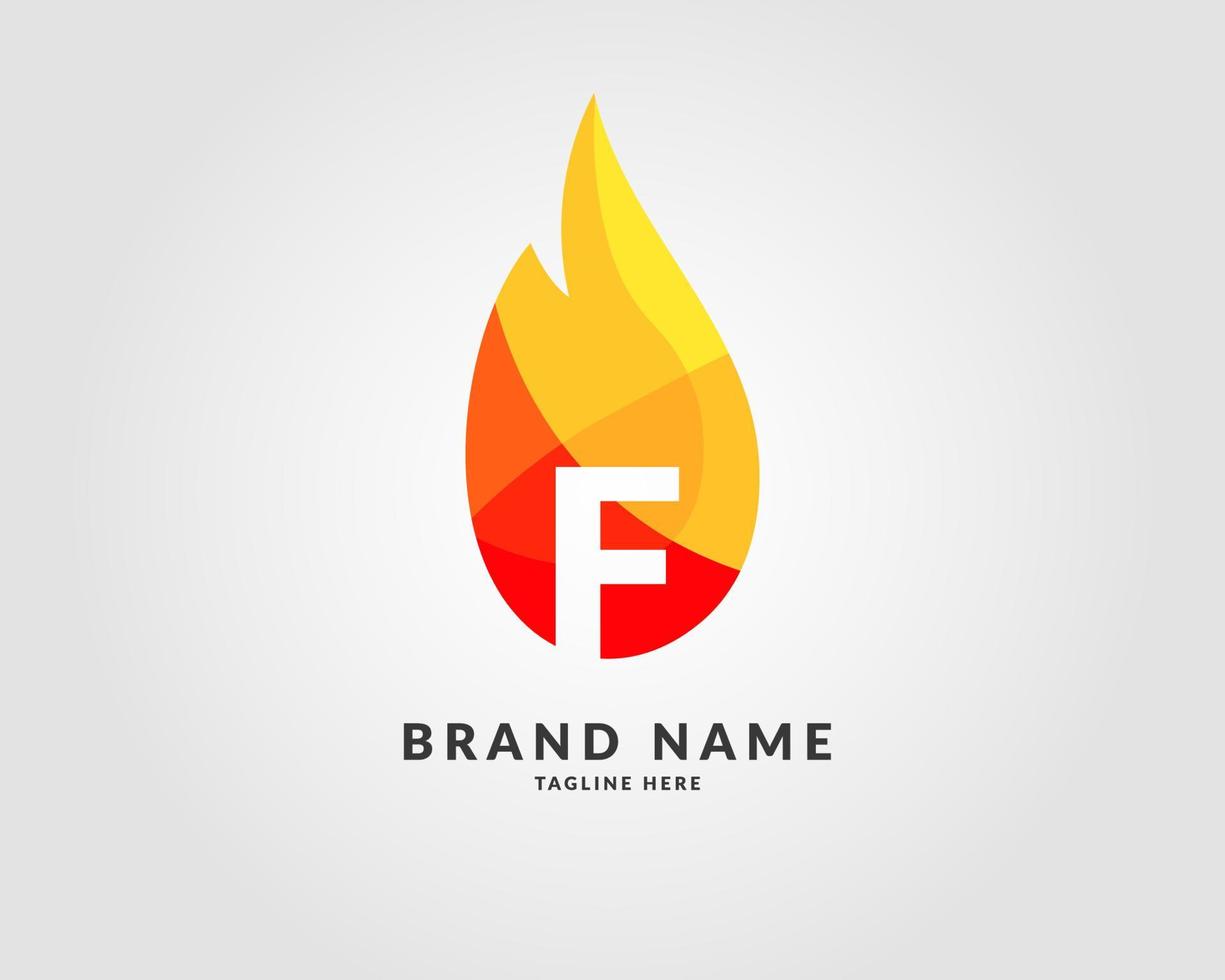 lettre f création de logo lumineux tendance flamme moderne pour une entreprise créative et énergique vecteur