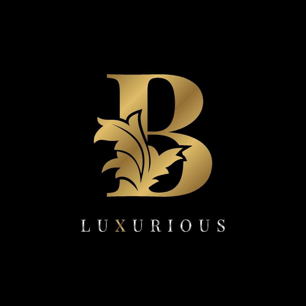 luxueux lettre b ancien floral décoration victoire marque boutique logo spa soins de beauté salon maquillage artiste identité élément de conception chalet initiale mariée robe de mariée designer vecteur