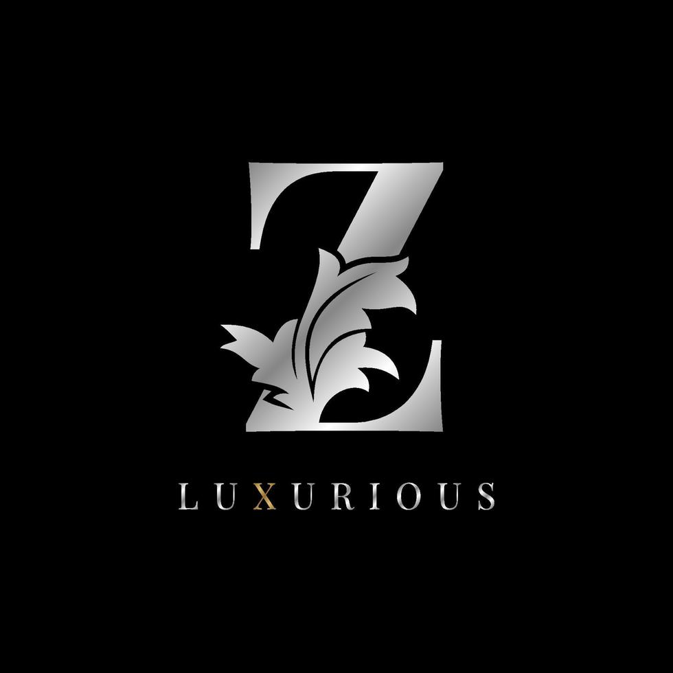 luxueux lettre z ancien floral décoration victoire marque boutique logo spa soins de beauté salon maquilleur identité élément de conception chalet initiale mariée robe de mariée designer vecteur