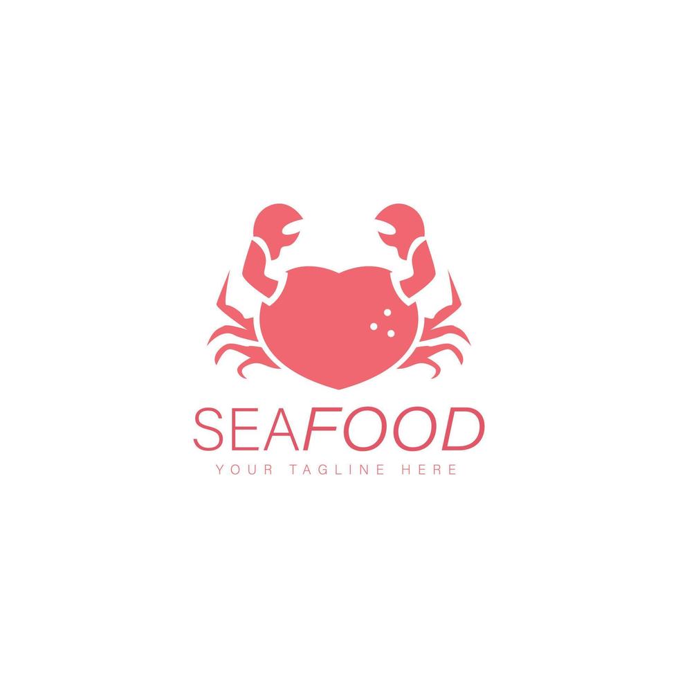 icône d'illustration de conception de logo de fruits de mer d'amour vecteur