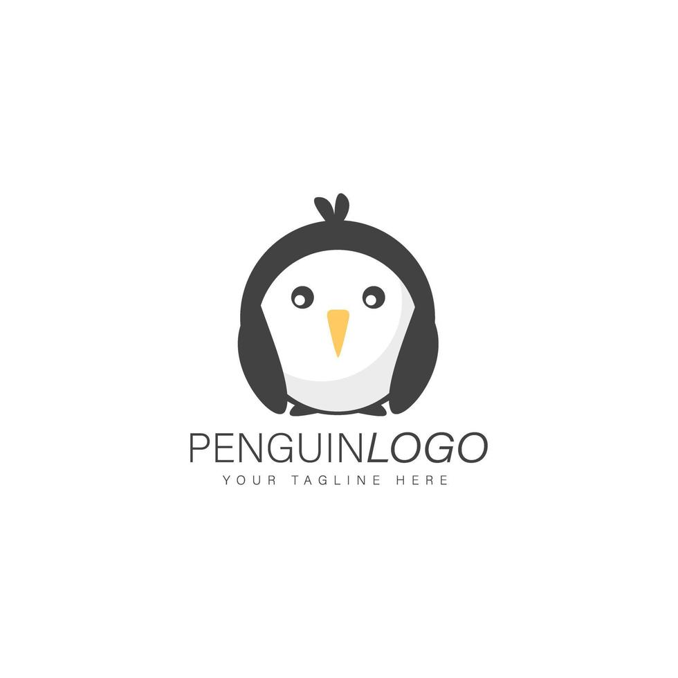 icône d'illustration de conception de logo de pingouin vecteur