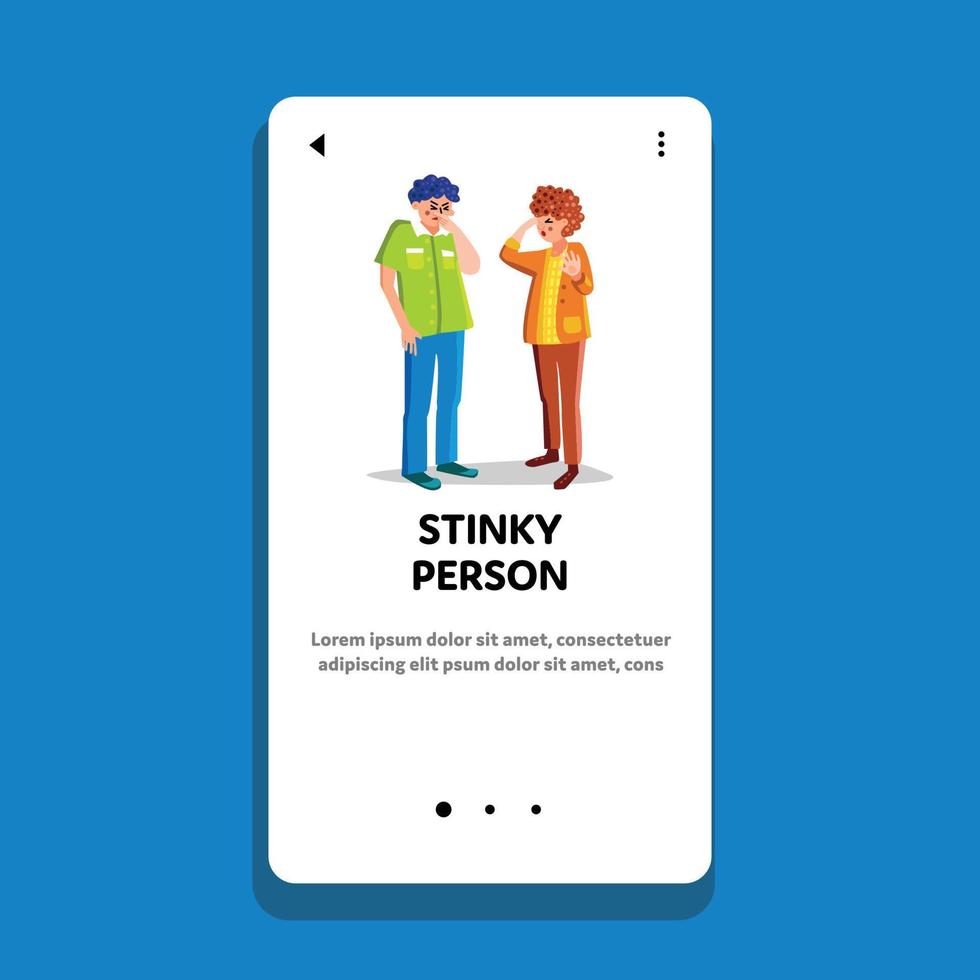 personne puante et personnes pinçant le vecteur du nez