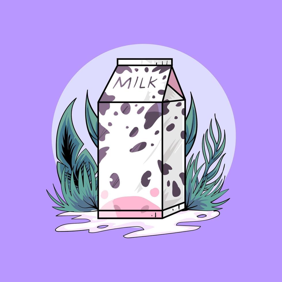 célébration de la journée mondiale du lait vache emballage illustration vecteur premium