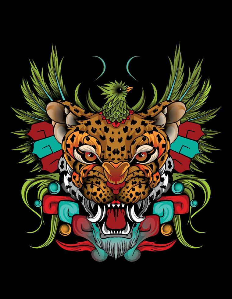 jaguar quetzal mexicain aztèque vecteur