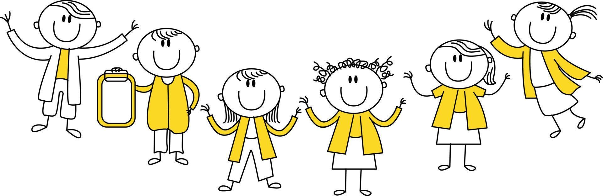 illustration de dessin animé d'un enfant souriant. parent . peut être utilisé à des fins de conception. vecteur