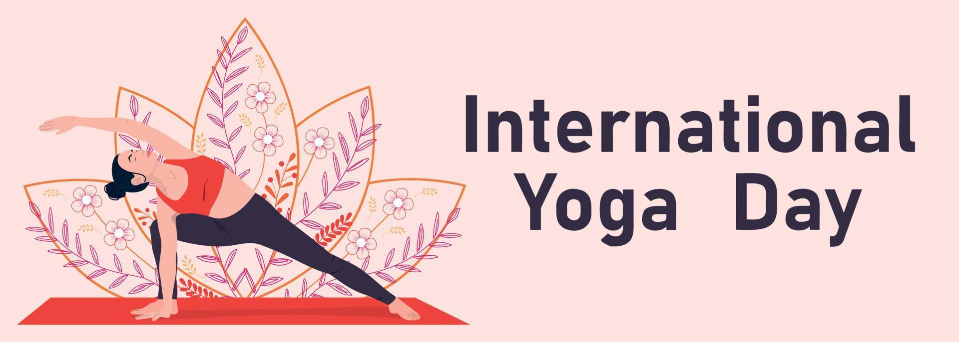 journée internationale du yoga vecteur