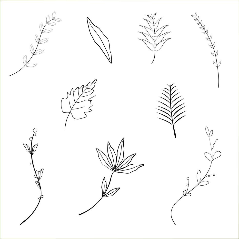 Décor de feuilles de griffonnage fond abstrait illustration vectorielle vecteur