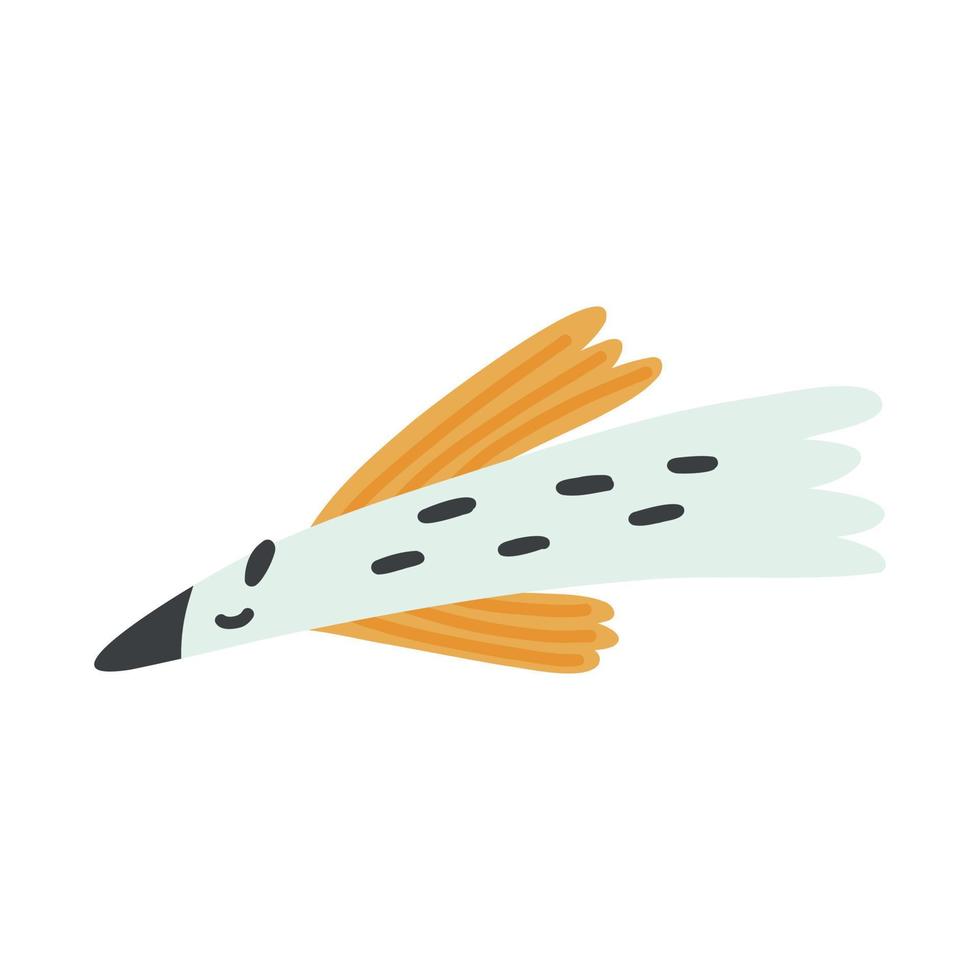 caractère abstrait d'un oiseau mignon avec des ailes jaunes vecteur