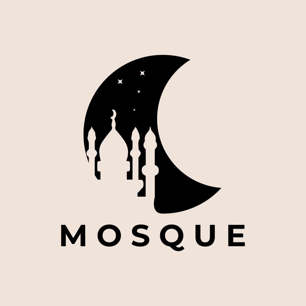 conception d'illustration vectorielle de logo de mosquée ramadan vecteur