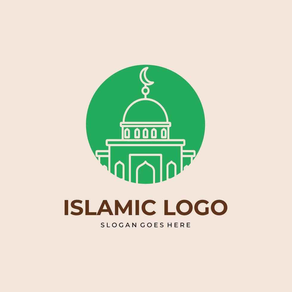 conception d'illustration vectorielle de logo islamique de mosquée vecteur