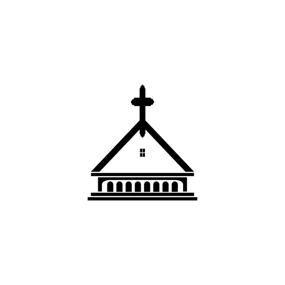 logo de l'icône de l'église vecteur