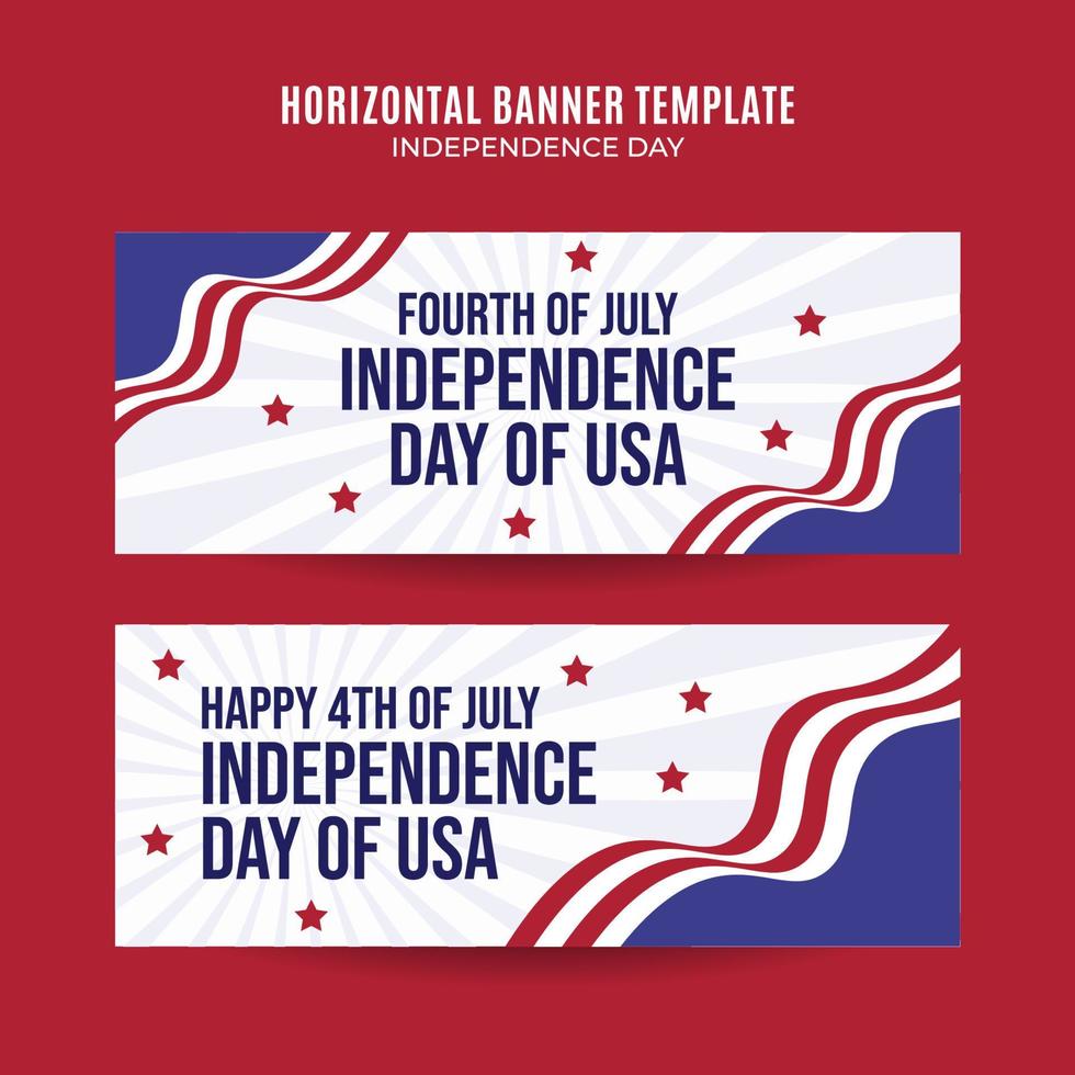 joyeux 4 juillet - bannière web de la fête de l'indépendance des états-unis pour l'affiche horizontale des médias sociaux, la bannière, l'espace et l'arrière-plan vecteur