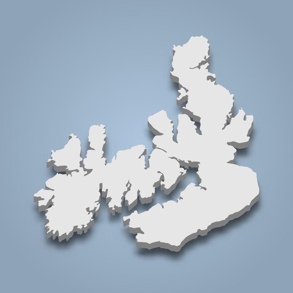 carte isométrique 3d de langoya est une île de norvège vecteur