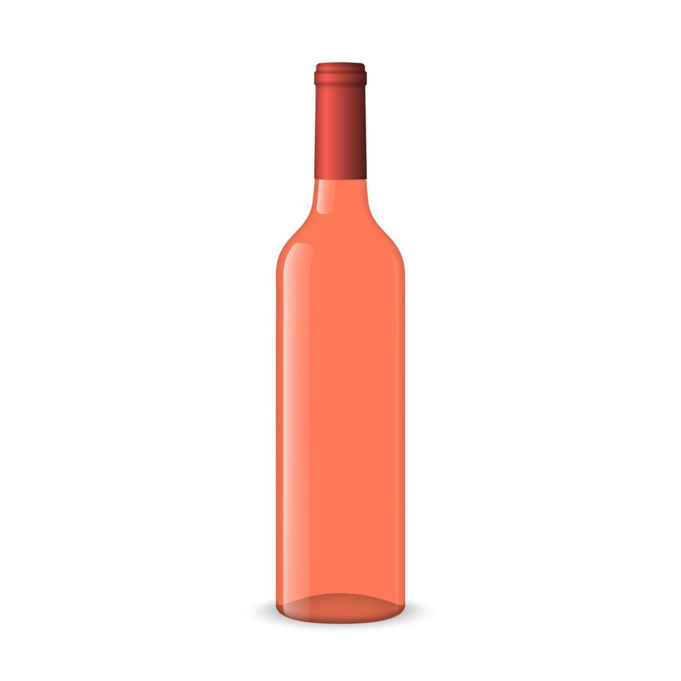 bouteille de vin sur fond blanc vecteur