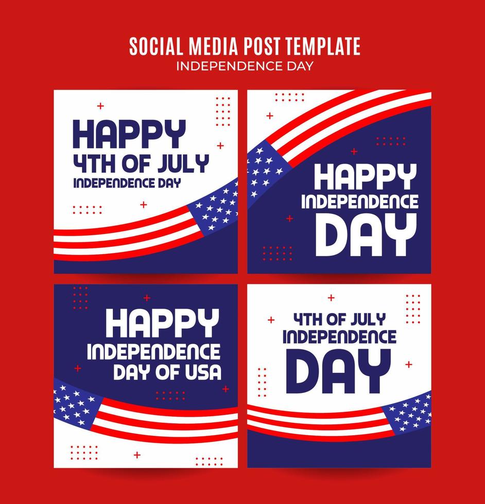 joyeux 4 juillet - bannière web de la fête de l'indépendance des états-unis pour l'affiche carrée des médias sociaux, la bannière, l'espace et l'arrière-plan vecteur