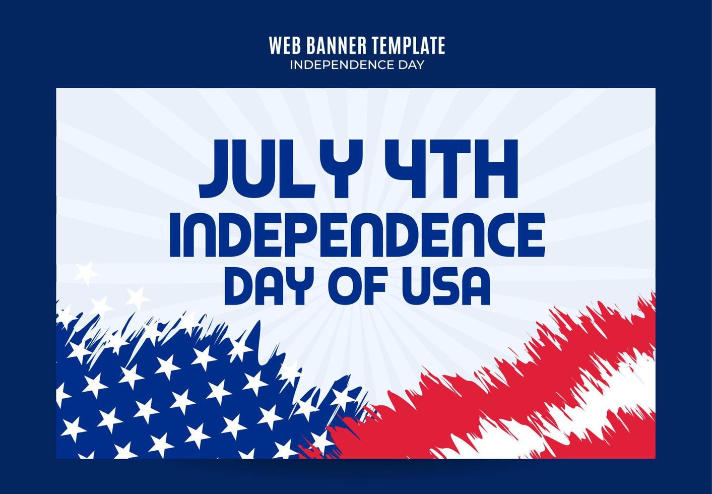 joyeux 4 juillet - bannière web de la fête de l'indépendance des états-unis pour l'affiche, la bannière, l'espace et l'arrière-plan des médias sociaux vecteur