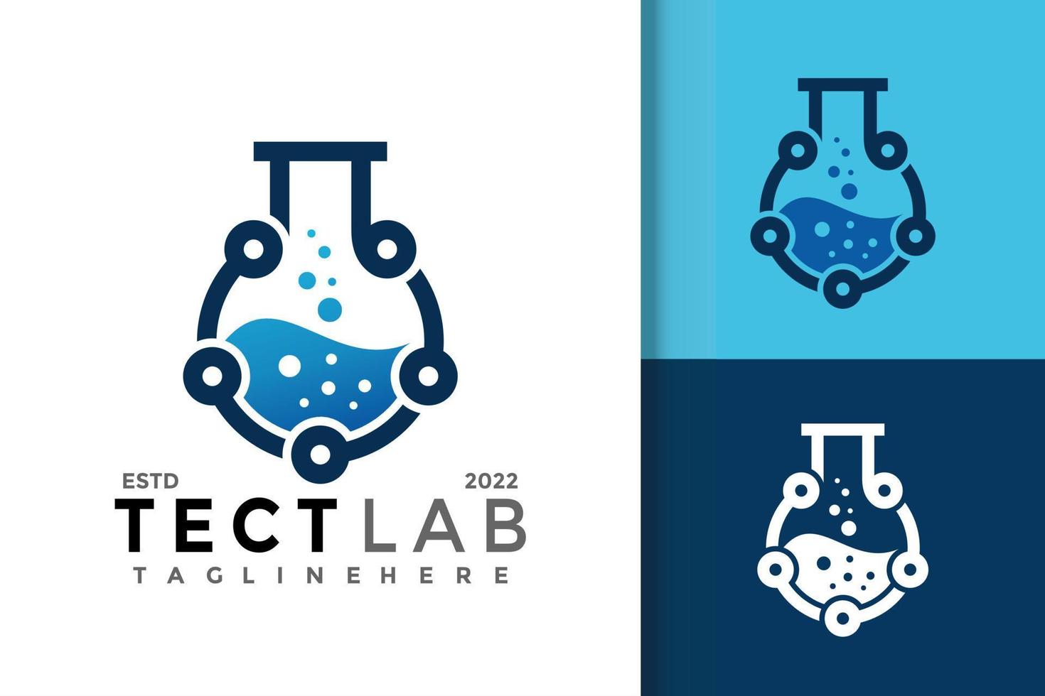 modèle de vecteur de conception de logo de laboratoire technologique