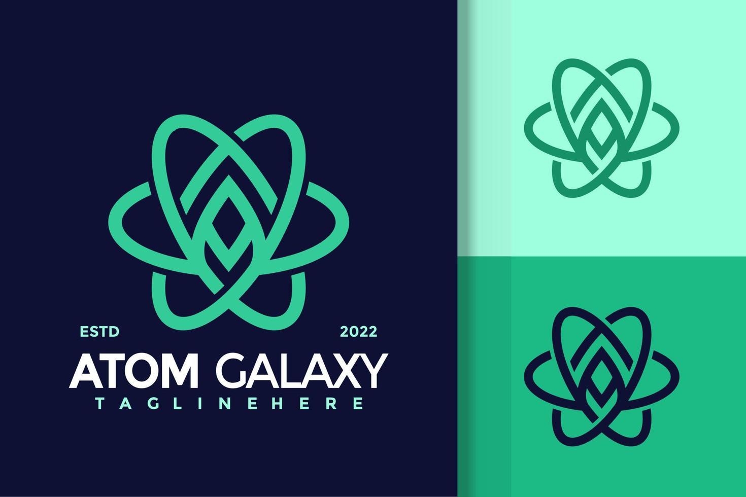 lettre un modèle de vecteur de conception de logo de galaxie d'atome