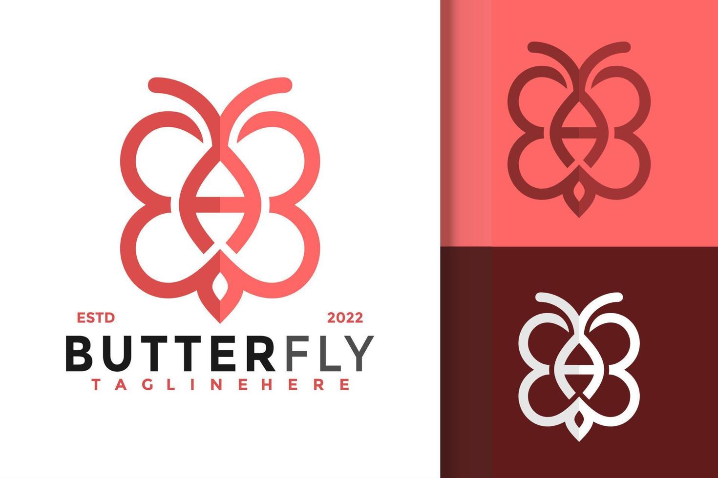 lettre un modèle de vecteur de conception de logo créatif beauté papillon