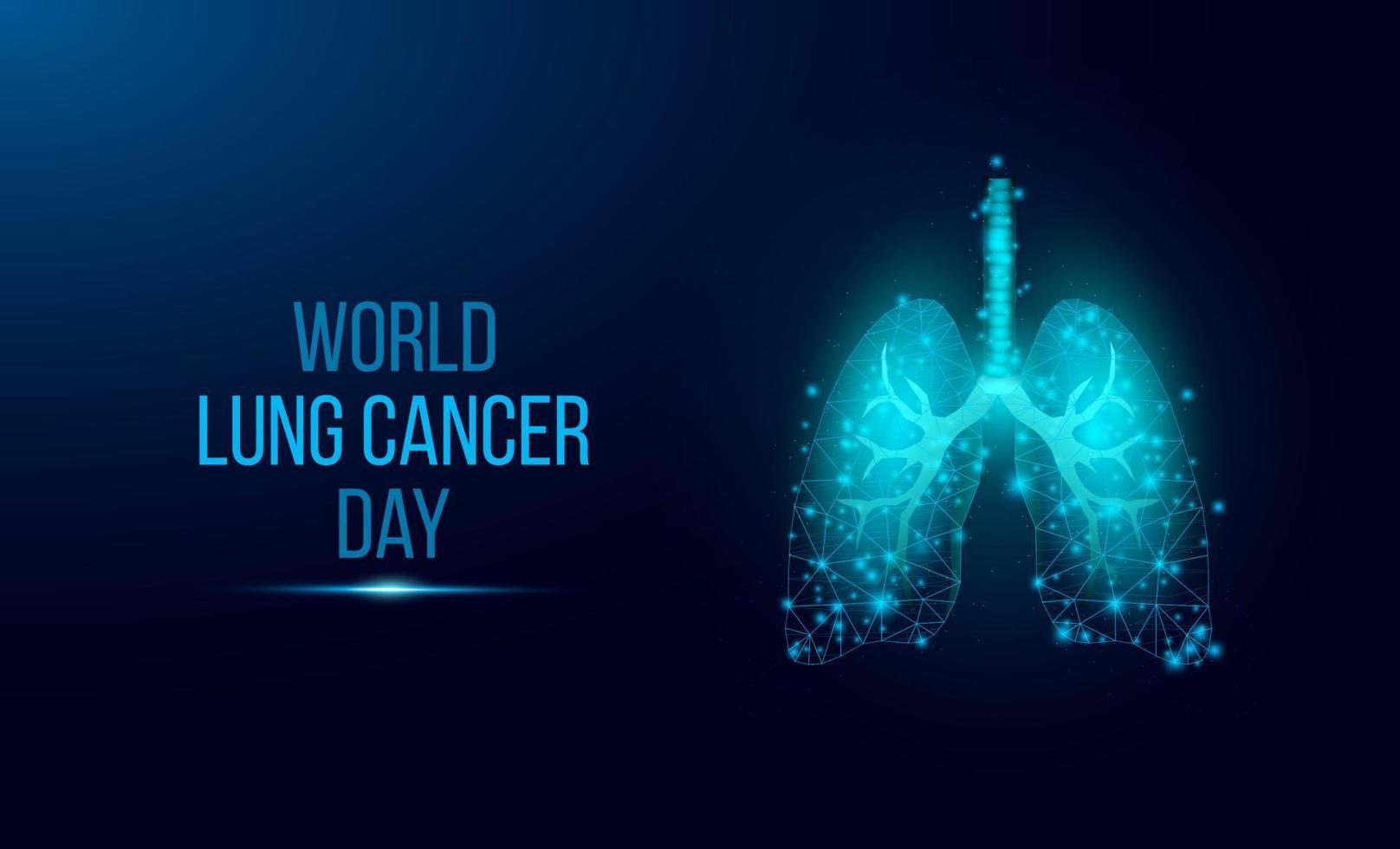 concept de la journée mondiale du cancer du poumon. modèle de bannière avec des poumons low poly brillants. illustration vectorielle. vecteur