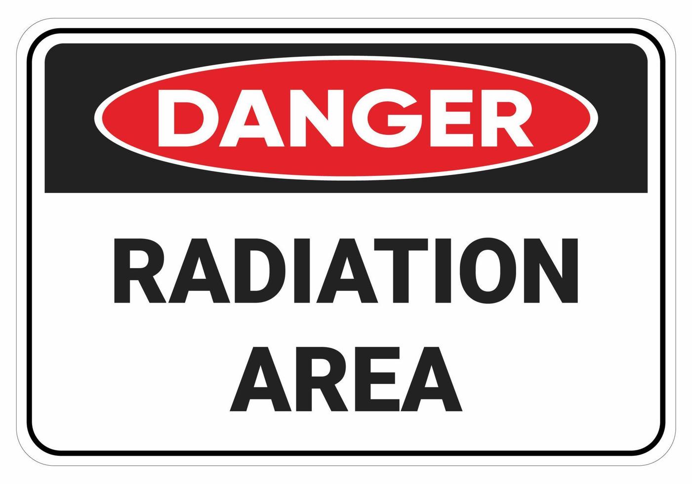 danger zone de rayonnement confinée. vecteur de signe de sécurité. signes de sécurité standard ansi et osha. eps10