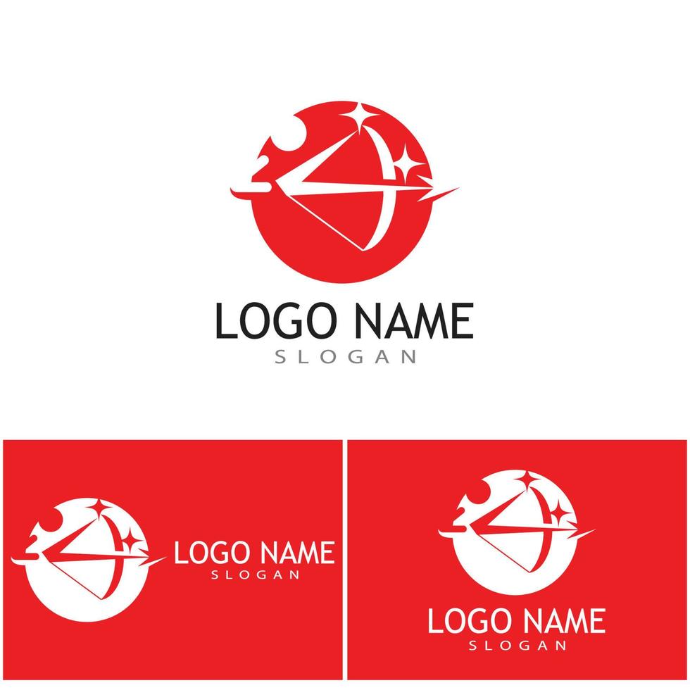 modèle de logo archer symbole vecteur illustration design