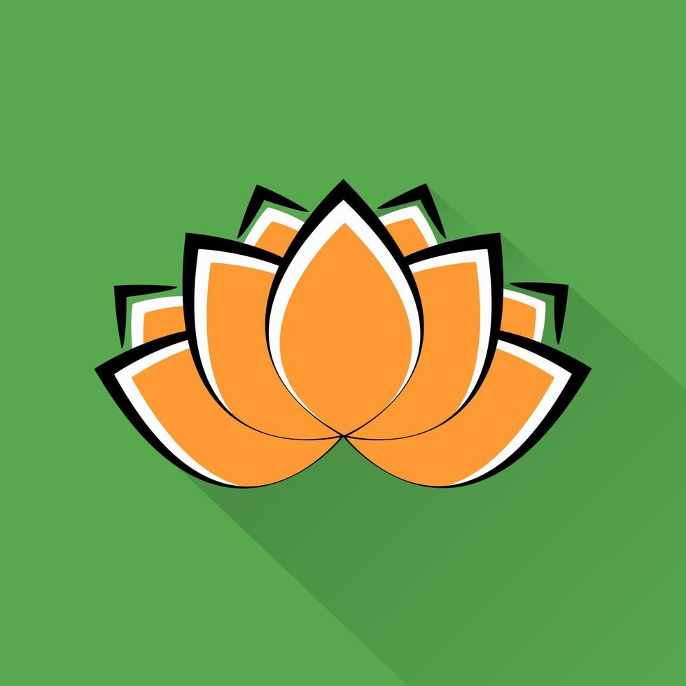 belle fleur de lotus. couleurs nationales indiennes. symbole national de l'inde. vecteur