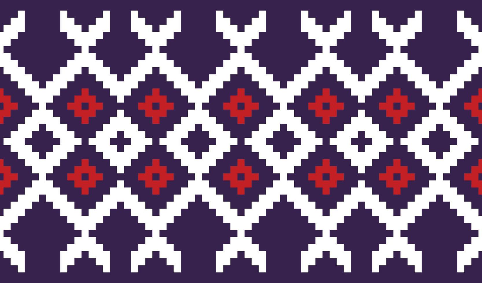 motif géométrique africain aztèque. broderie traditionnelle colorée rouge violet et blanc. conception pour la texture d'impression. fond de bordure pour papier peint, papier d'emballage vecteur