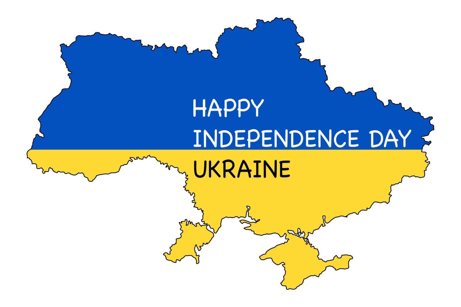 jour de l'indépendance de l'ukraine. carte et drapeau de l'ukraine. fond de célébration. conception vectorielle pour bannières de décoration, affiches, cartes, autocollants, couvertures. vecteur
