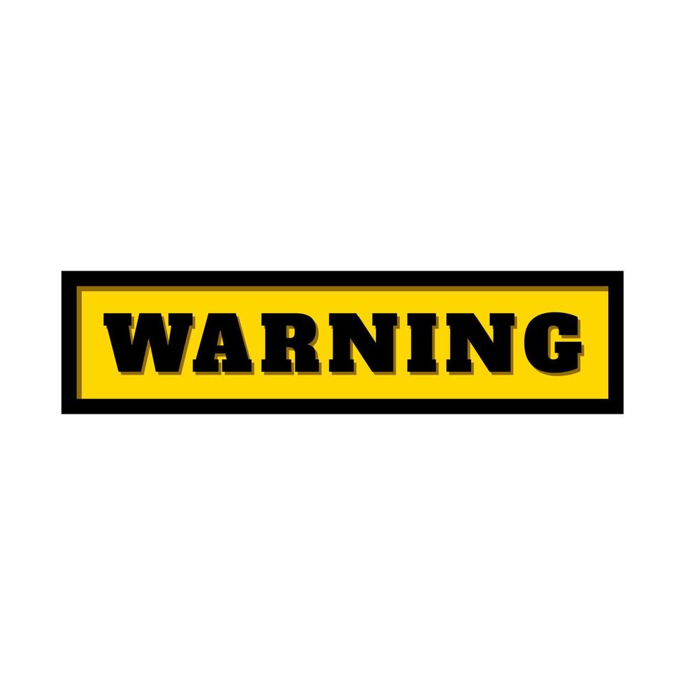 panneau jaune d'avertissement brillant avec style 3d sur fond blanc vecteur