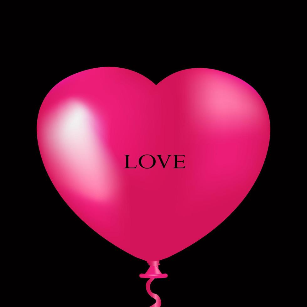 ballon rose en forme de coeur. vecteur