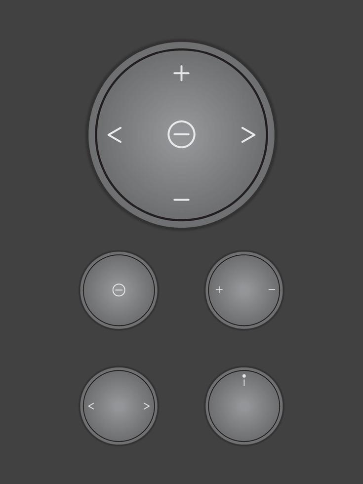icône de bouton de couleur noire multimédia sur fond de couleur foncée vecteur