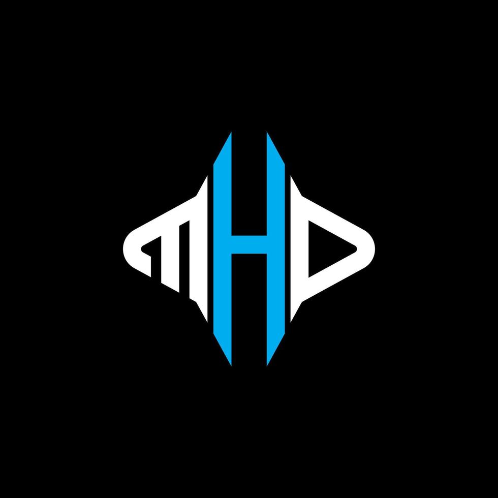conception créative de logo de lettre mhd avec graphique vectoriel