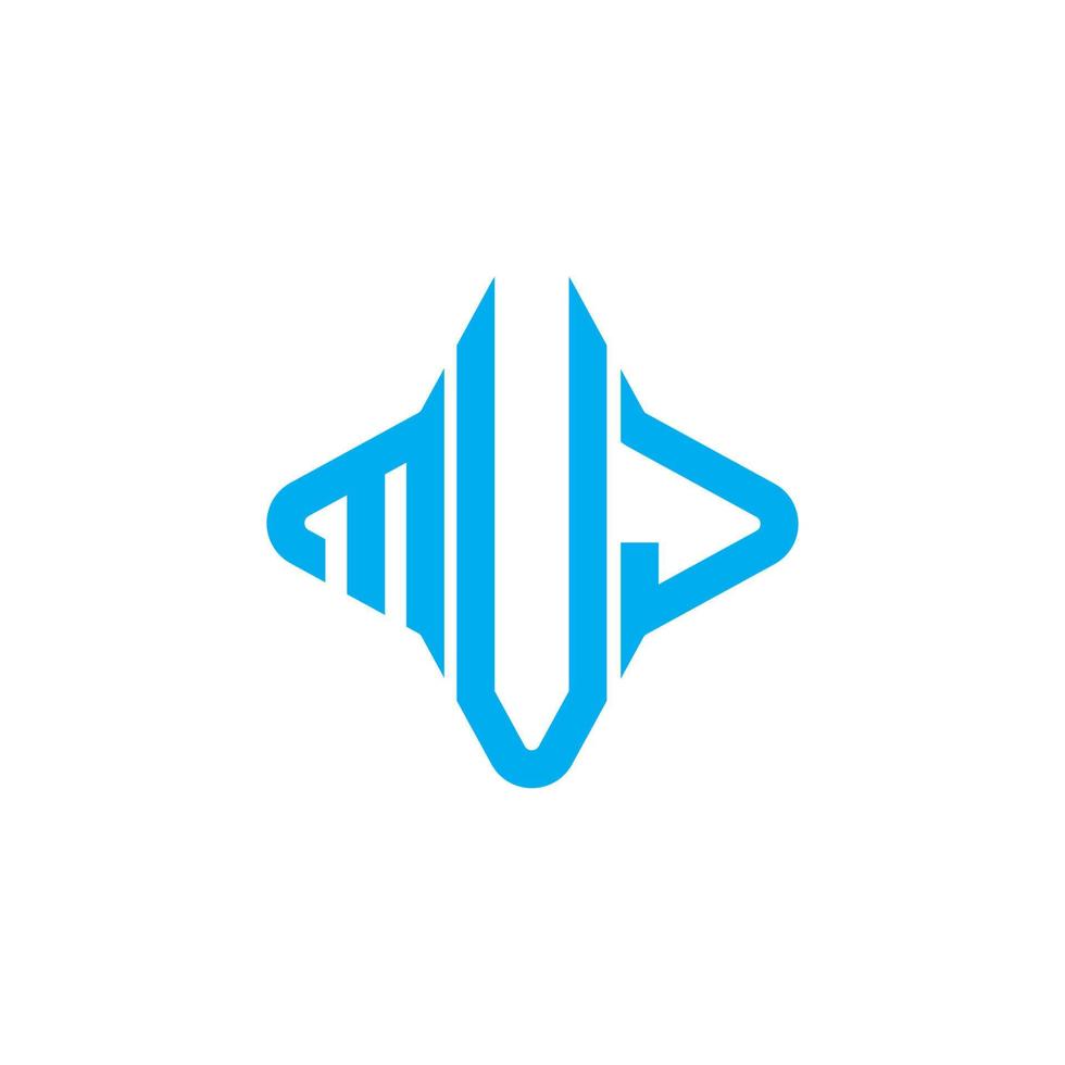 conception créative de logo de lettre muj avec graphique vectoriel