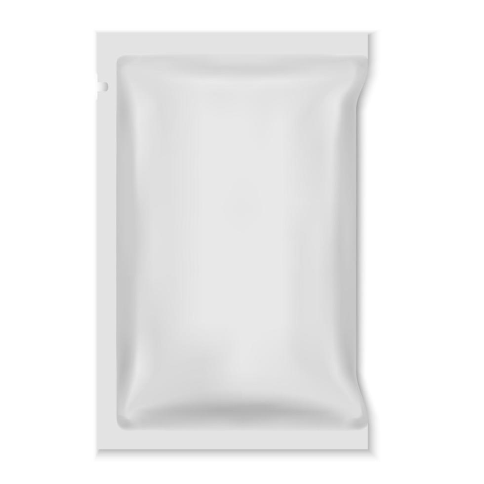 emballage de sac de nourriture en feuille blanche vierge vecteur
