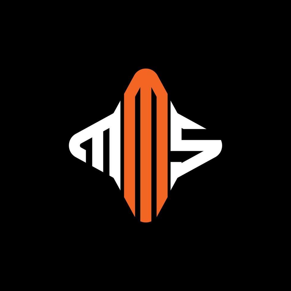 conception créative de logo de lettre mms avec graphique vectoriel