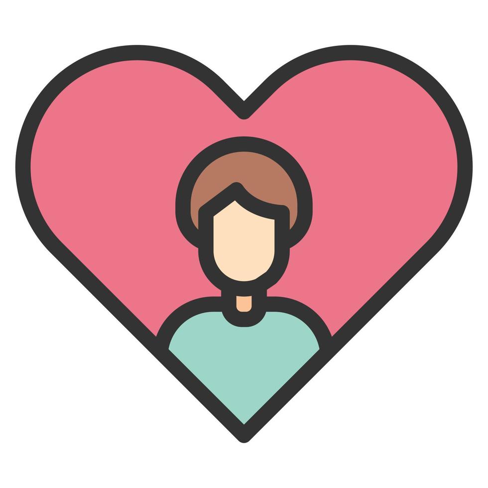 coeur homme amour icône ou logo illustration vectorielle vecteur