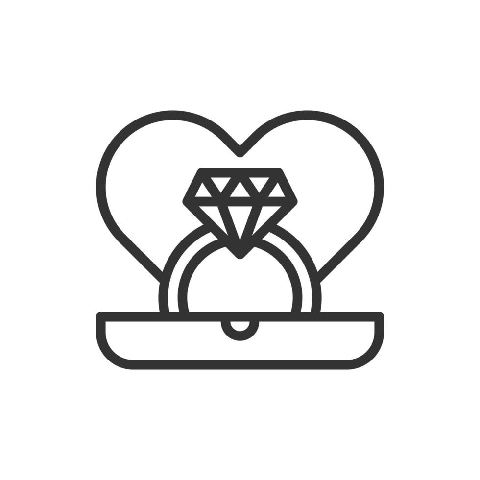 coeur mariage amour icône ou logo illustration vectorielle vecteur