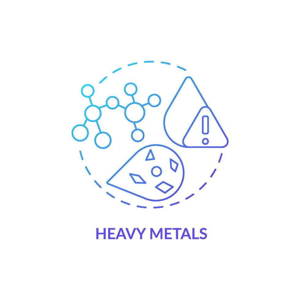 icône de concept de gradient bleu de métaux lourds. indicateur de qualité de l'eau idée abstraite illustration de la ligne mince. consommer des niveaux élevés d'éléments toxiques. dessin de contour isolé. vecteur