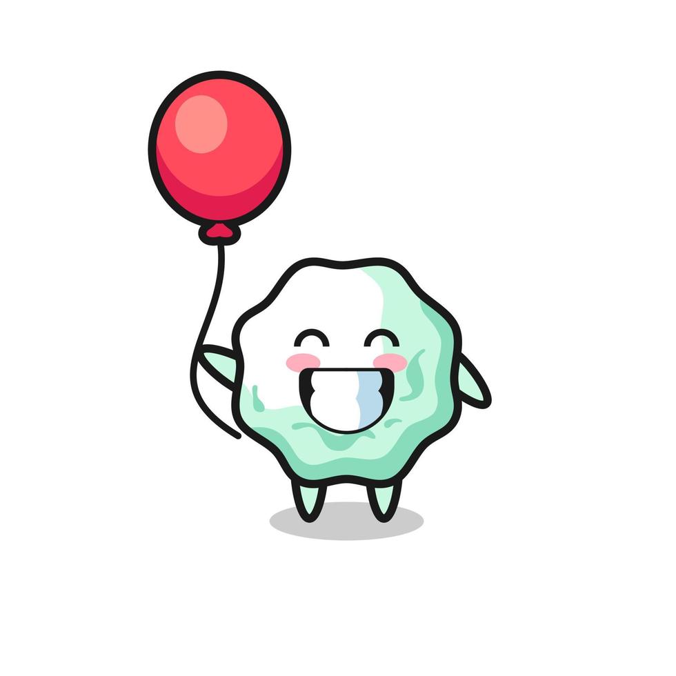 illustration de mascotte de chewing-gum joue au ballon vecteur