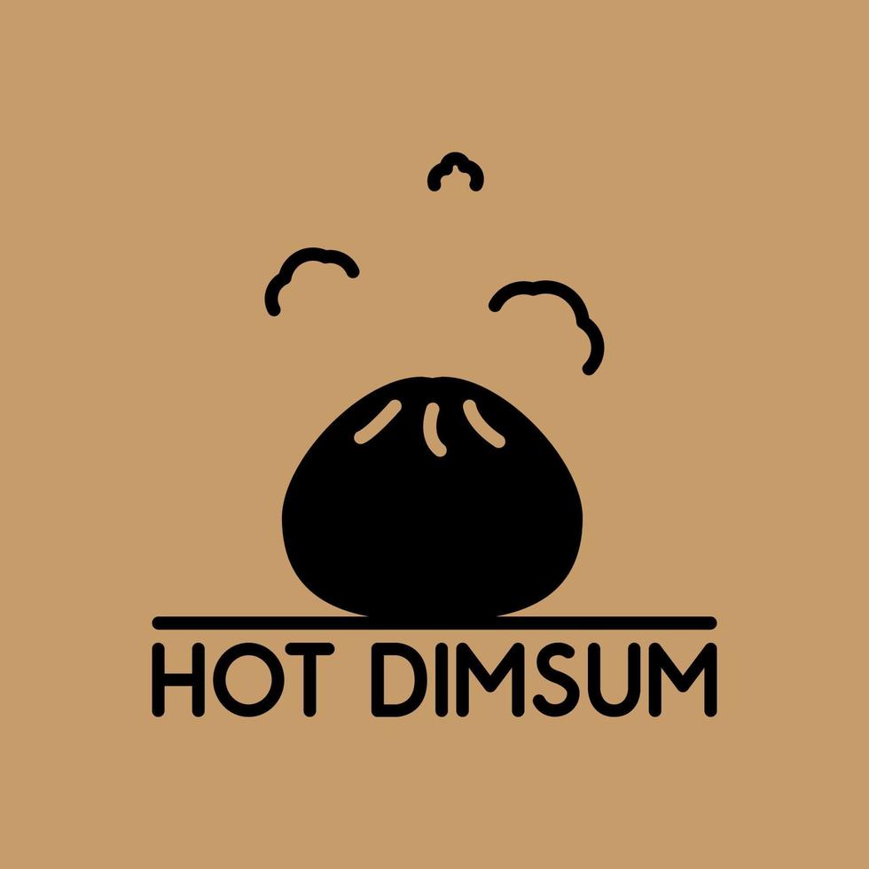 illustration graphique vectoriel du logo dimsum chaud avec silhouette image d'un dimsum chaud avec de la vapeur chaude montant vers le haut, parfait pour un logo ou un symbole d'entreprise