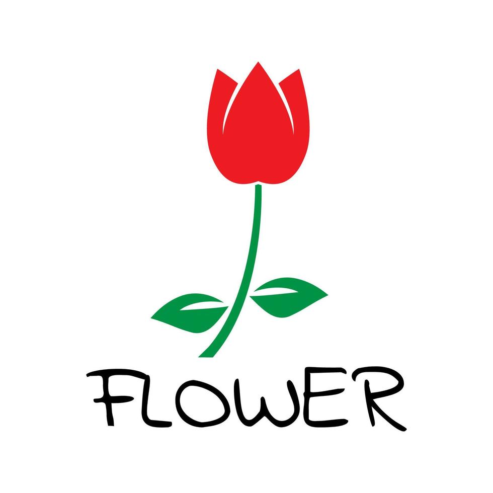 logo fleur rose rouge pour fleuriste vecteur