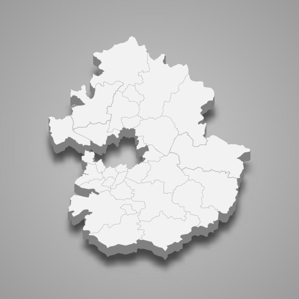 carte 3d de la région de la corée du sud vecteur