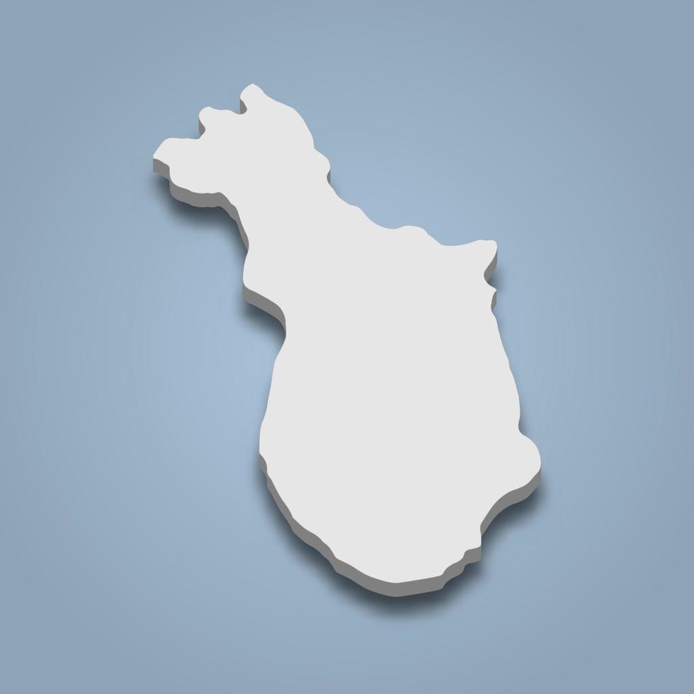 carte isométrique 3d de ko wua ta lap est une île en thaïlande vecteur