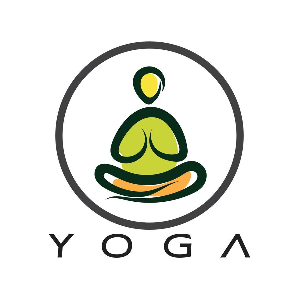 création de logo de personnes faisant du yoga symbole icône illustration vecteur