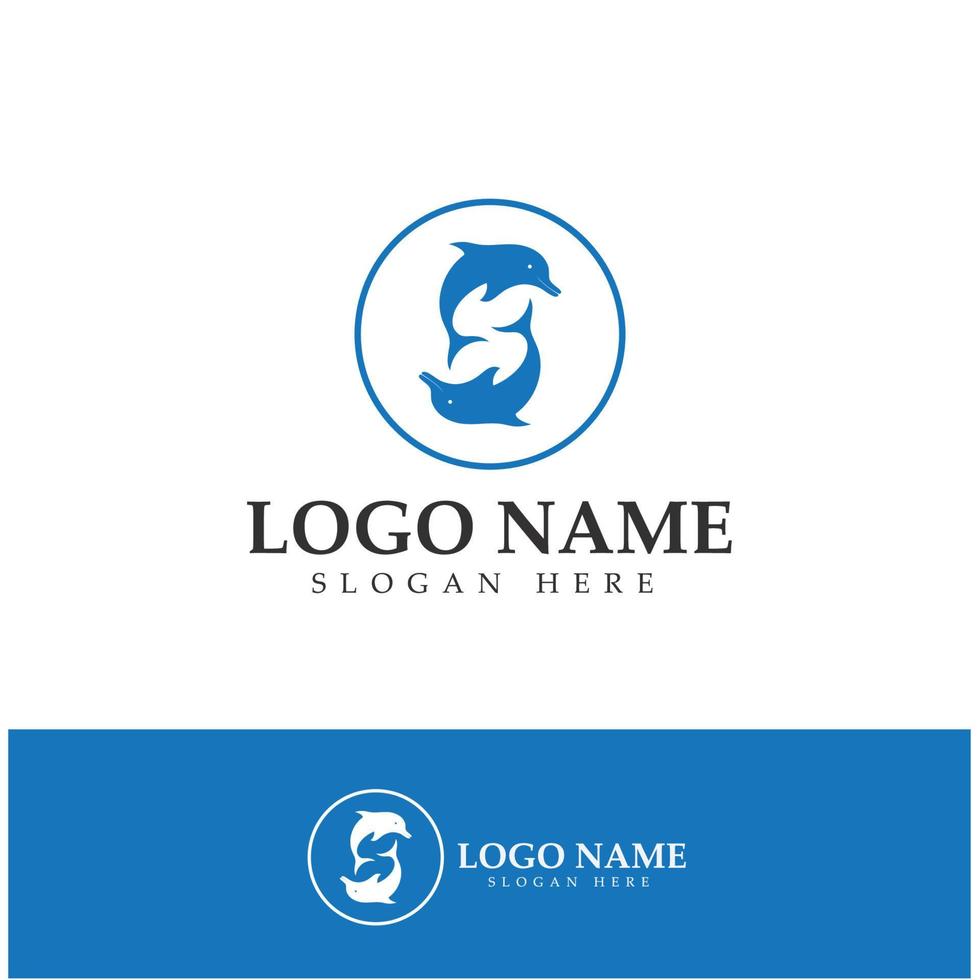 vecteur de conception de logo icône dauphin