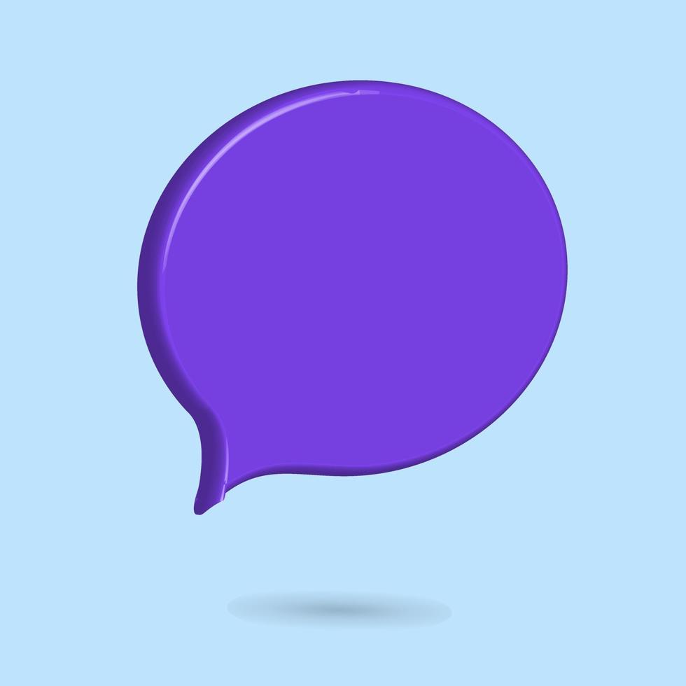 vecteur d'icône d'appel vide 3d, ballon de parole, forme de conversation avec fond violet pour vos images de propriété